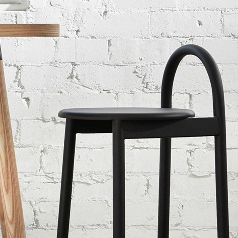 Contemporary Armless Dining Stools Solid Wood Bar Stools with Footrest