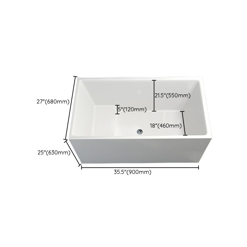 Soaking Acrylic Bathtub Antique Finish Back to Wall Bath Tub