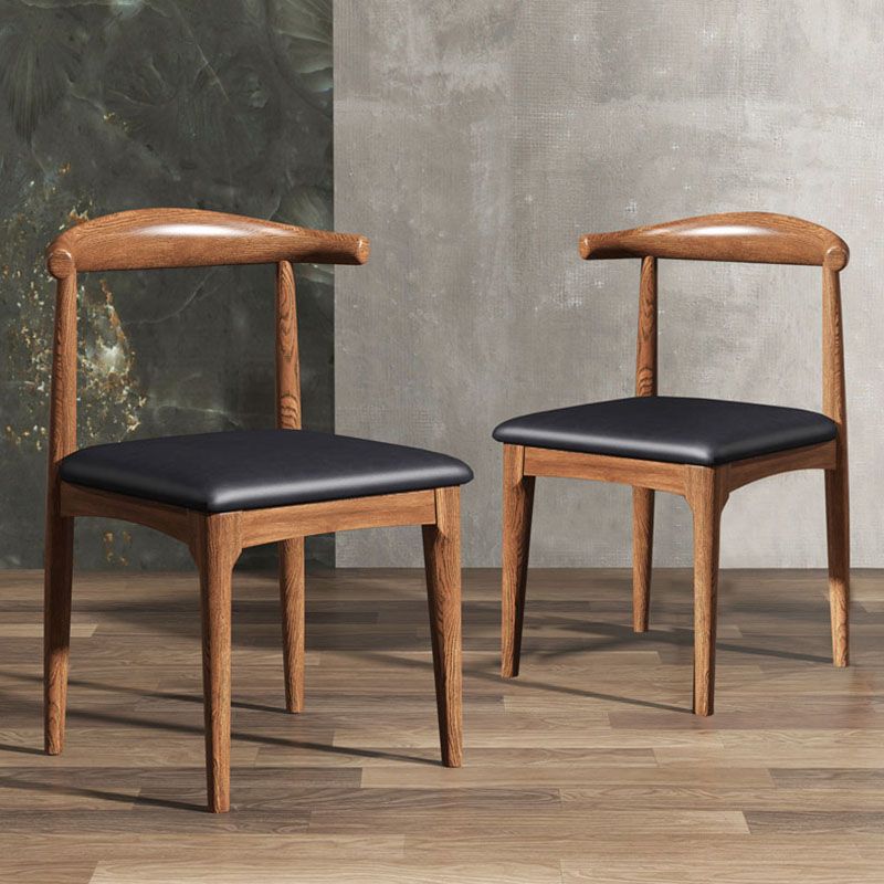 Silla lateral con respaldo abierto de diseño industrial para cocina, silla lateral de comedor de madera