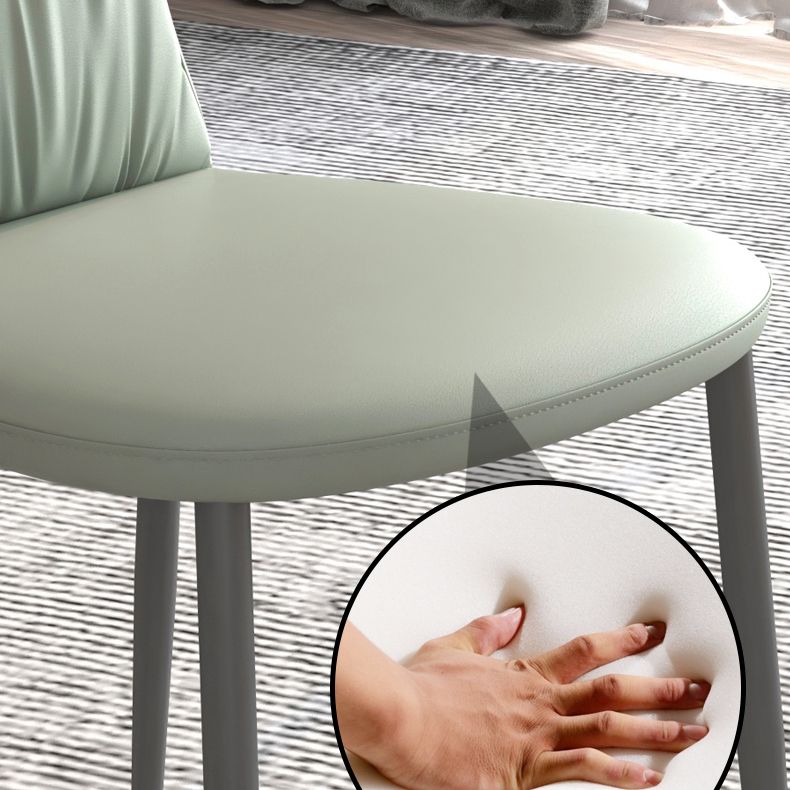 Contemporary Metal Dining Room Chairs PU Leather Dining Chairs for Home Use