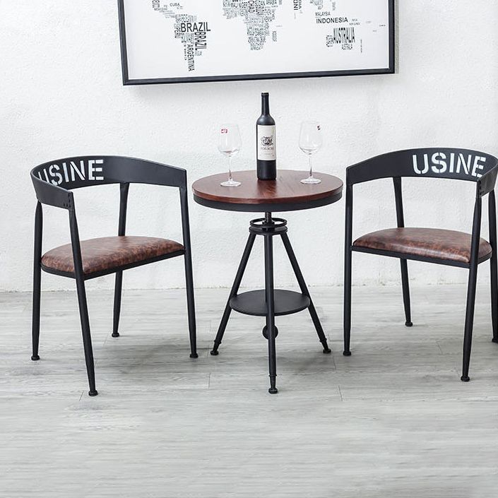 Chaise de salle à manger industrielle 21 '' Plaide latéral à dos ouvert de largeur avec des jambes en métal pour un usage domestique