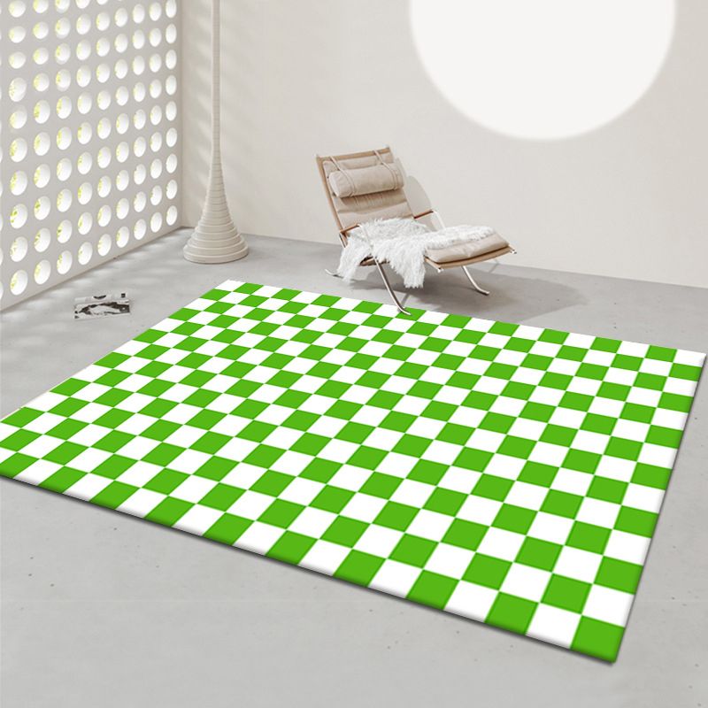 Colorful Lattice Pattern Rug Living Room Carpet Polyester Washable Area Rug