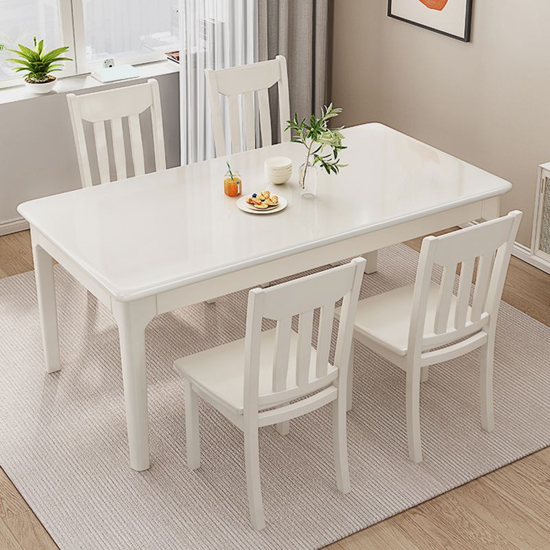 Simplicity Style Dinette Table Solid Wood Rectangle Dinner Table for Kitchen