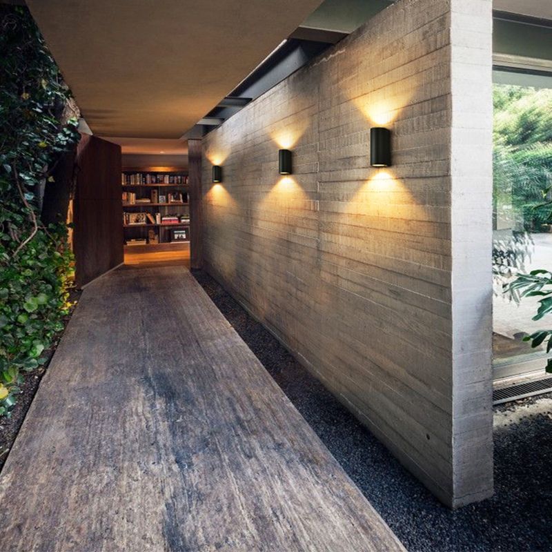Lámparas negras modernas lámparas aluminio al aire libre 2 luces lámpara de pared de lámpara de pared
