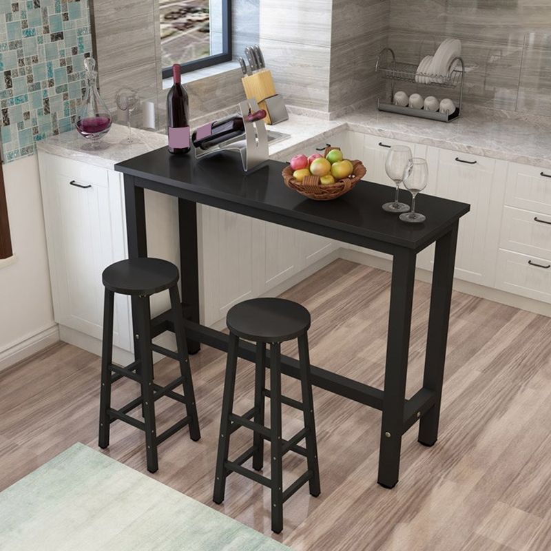 Industrial Bar Table Rectangle Pub Table for Outdoor and Breakroom