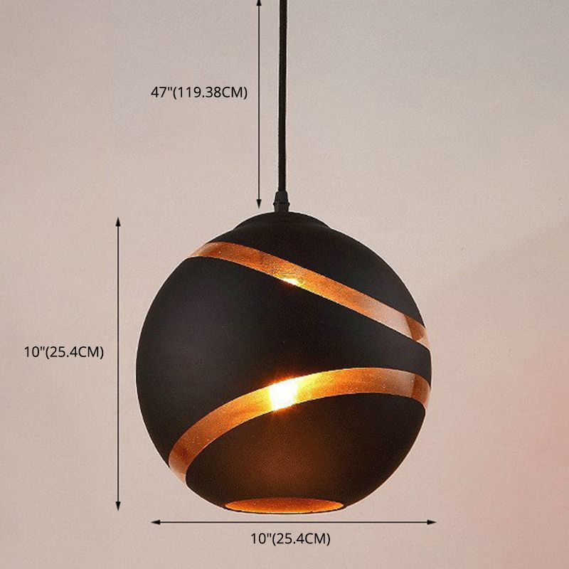 Contemporary Design Globe Hanging Lamp Frosted Glass Shade 1 Light Pendant Light for Restaurant