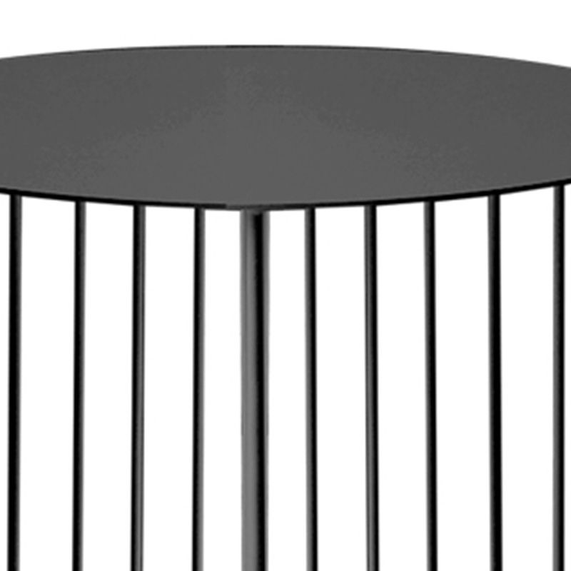 Mid-Century Modern Round Iron End Table Dia 11.81" Pedestal Side Table