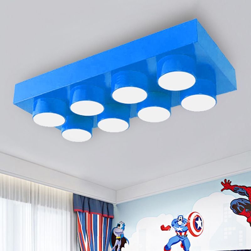 Modern Simple Flush Mount Light Rechthoek Multi-head metalen plafondlamp voor keuken