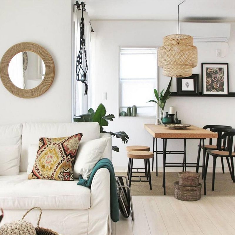 Style moderne en bambou suspendu léger pendant ménage pour chambre à coucher