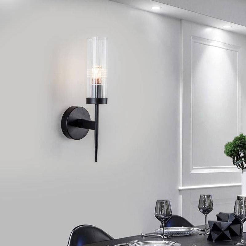 Half Cylinder Shape Glass Wall Lighting Modern Style Multi Lights Wall Mounted Light