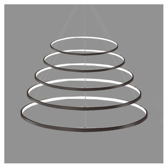 Ring kroonluchter hanger Moderne acryl -LED 3/4/5 lichten zwart/wit/bruin plafond opgehangen armatuur in warm/wit/natuurlijk licht