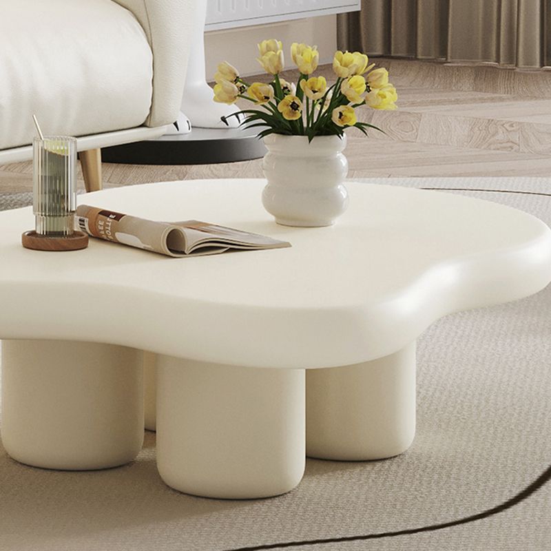 11"H Contemporary Coffee Table 4 Legs Single Coffee Cocktail Table