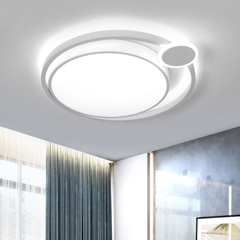 Nero/bianco Orbit lampada da incasso Nordic Metallo 15 "/18 "/21.5" LED a soffitto per camera da letto in caldo/bianco