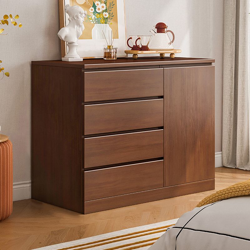Modern Brown / White Storage Chest Dresser Wooden Combo Dresser with Drawers and Doors