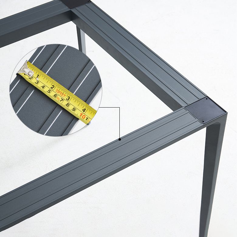 Modern Sintered Stone Black Dining Set with Rectangle Table and Black Legs Kitchen Dining Set