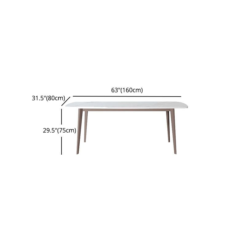 Nordic Dining Set 1/4/5 Pieces Sintered Stone Dining Table with Leather Chairs