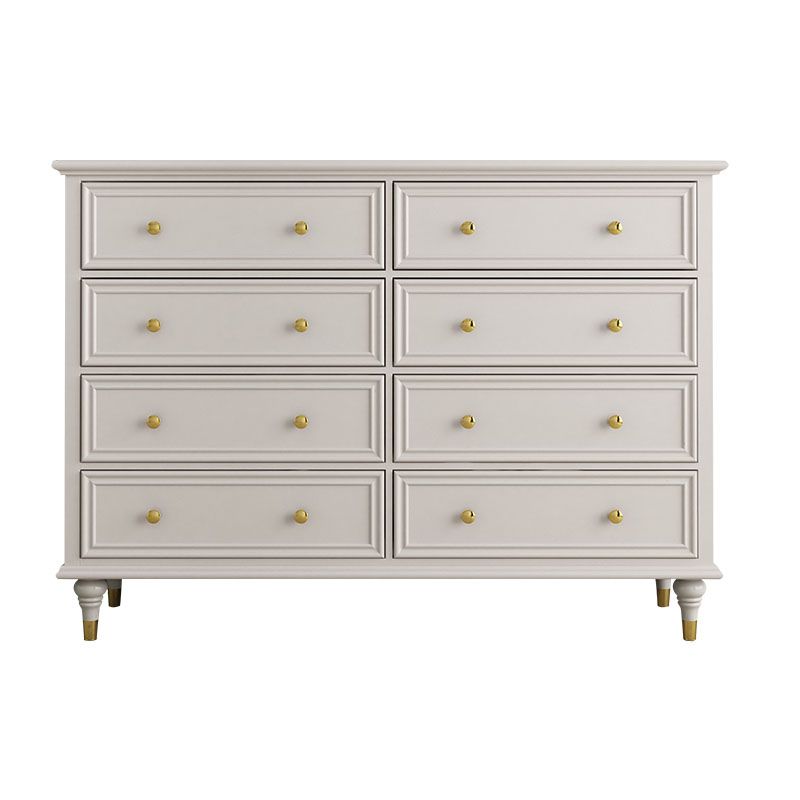 Birch Wood Horizontal Double Dresser Contemporary Storage Dresser for Bedroom
