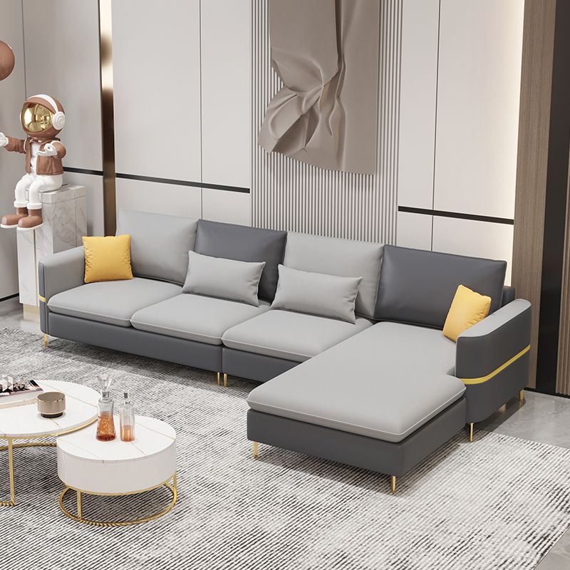 35.43 " H Faux Leather Square Arm Sofa & Chaise for Living Room