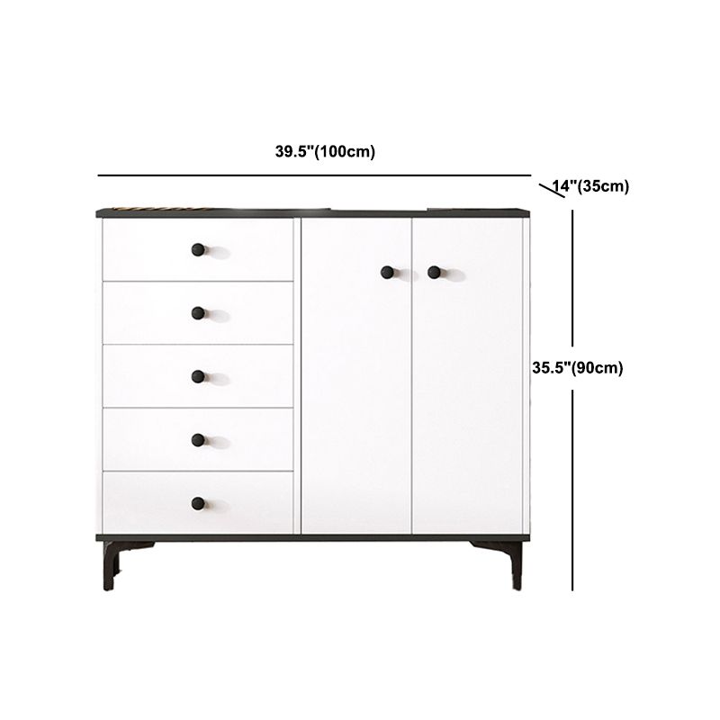35.4'" Tall 5 - Drawer Wooden Chest, Contemporary Rectangle Accent Cabinet