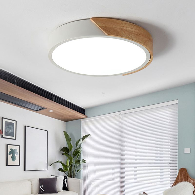 LED moderne Ceiling Light Nordic Creative Macaron Living Room Bedroom Dining Room Study Children's Room Wooden Lamps