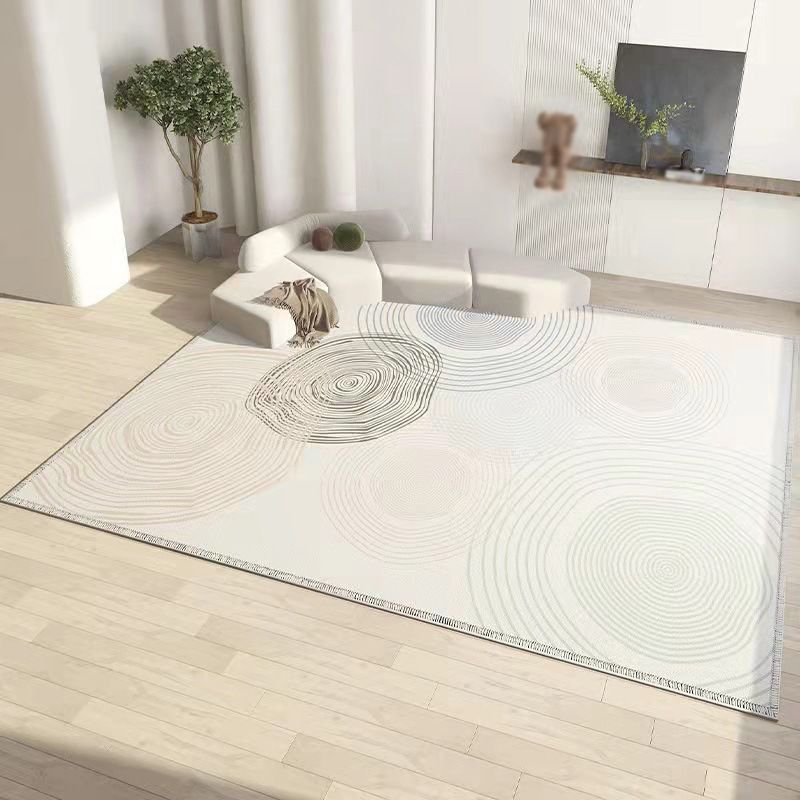 Black Modern Rug Polyester Pattern Rug Washable Rug for Living Room