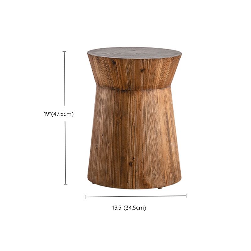 Modernistic Round Solid Wood Side Table Rustic Tree Stump Side End Snack Table