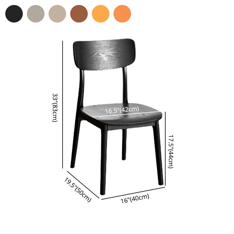 Silla de madera de roble de estilo industrial, sillas de cocina con respaldo abierto (juego de 2)