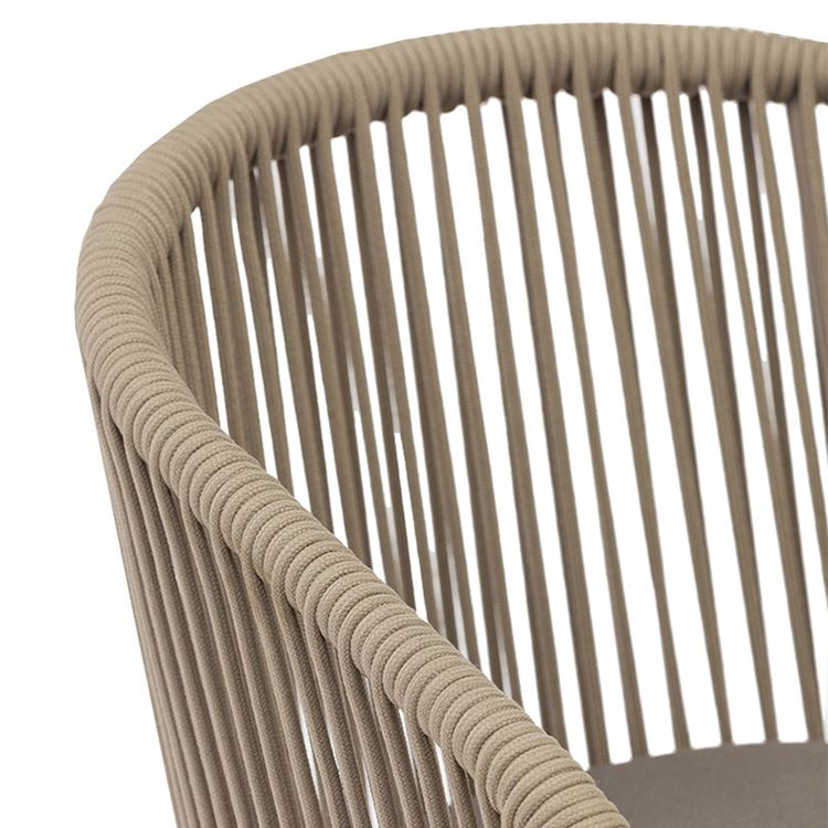 Tropical Faux Rattan Outdoor Chair with Removable Cushion and Arm