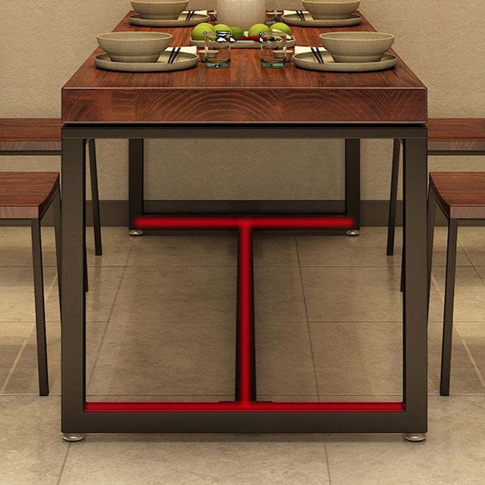 Traditional Style Solid Wood Dining Set with Traditional Height Table and Trestle Base