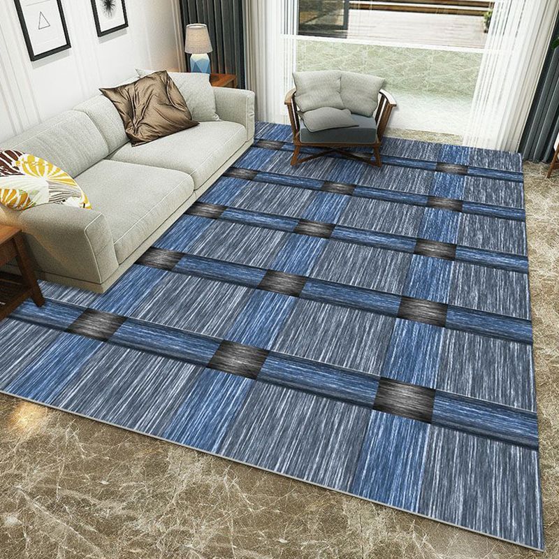Multi-Color Geometric Rug Polypropylene Contemporary Rug Washable Stain Resistant Non-Slip Carpet for Home