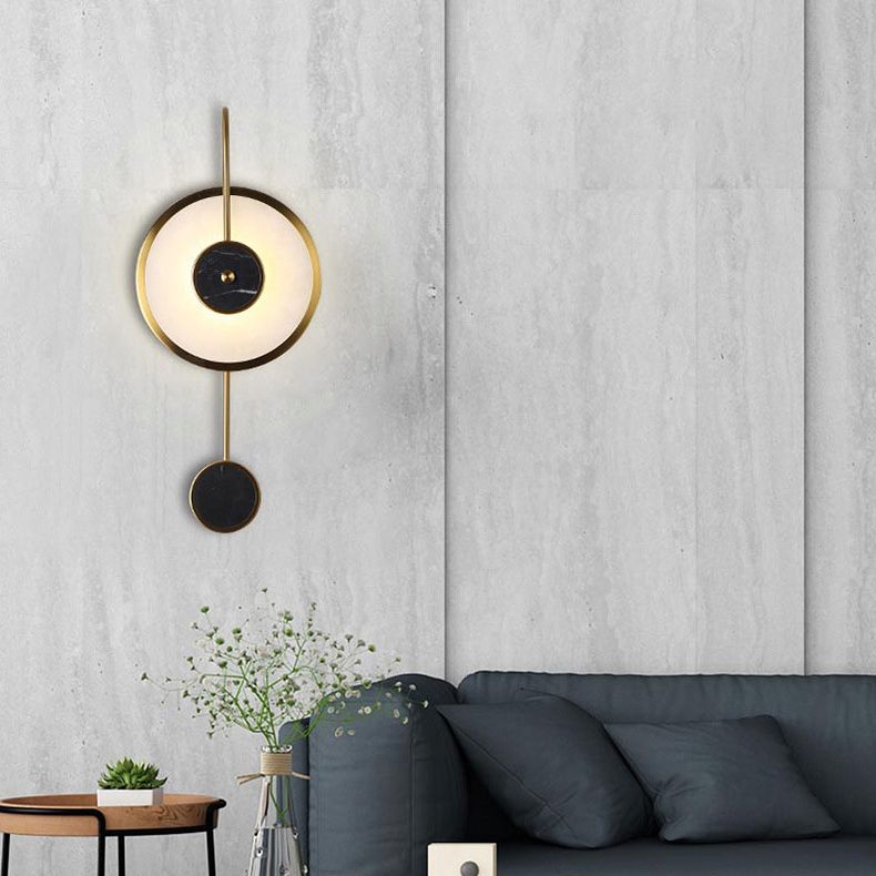Lampada montata a parete circolare Postmoderna Simplicity Stone Wall Mount Lampada per soggiorno
