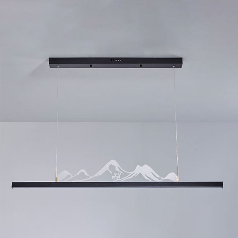 Modern Style Dining Chandelier Lamp Dining Room LED Long Strip Pendant Light Fixture