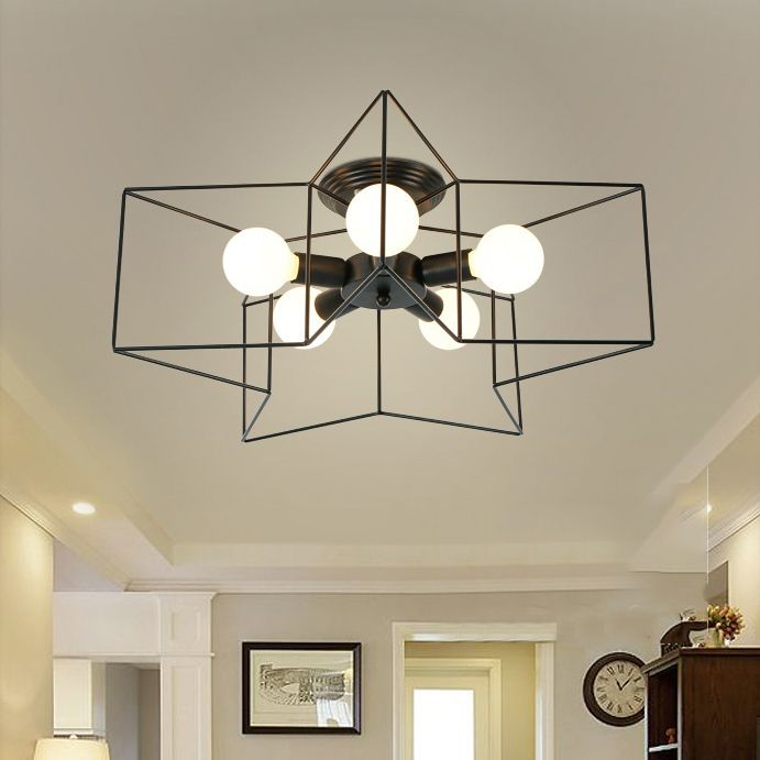 Flush Mount Ceiling Fixture Modern Flush Ceiling Lights in Black for Dining Room