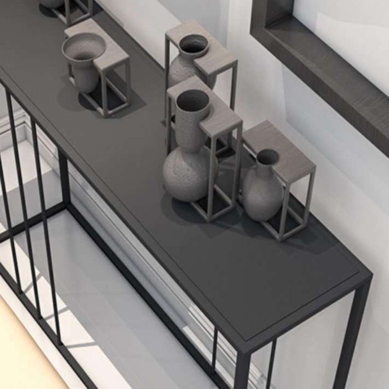 29.53" Tall Modern Accent Table Iron Console Table with 1 Shelf