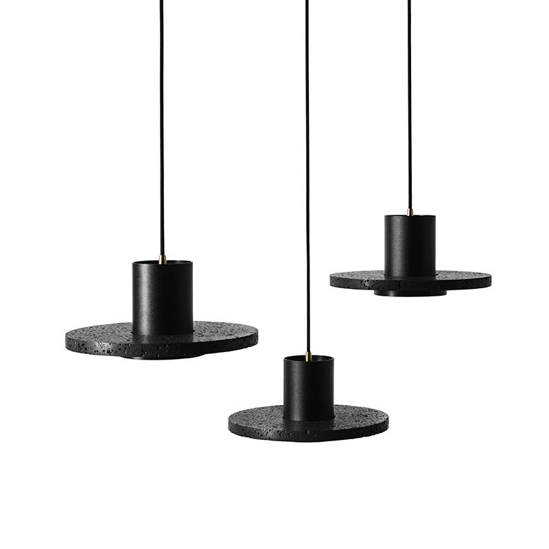 Pendentif de plafond noir moderne Éclairage du roche légère avec 1 lumière