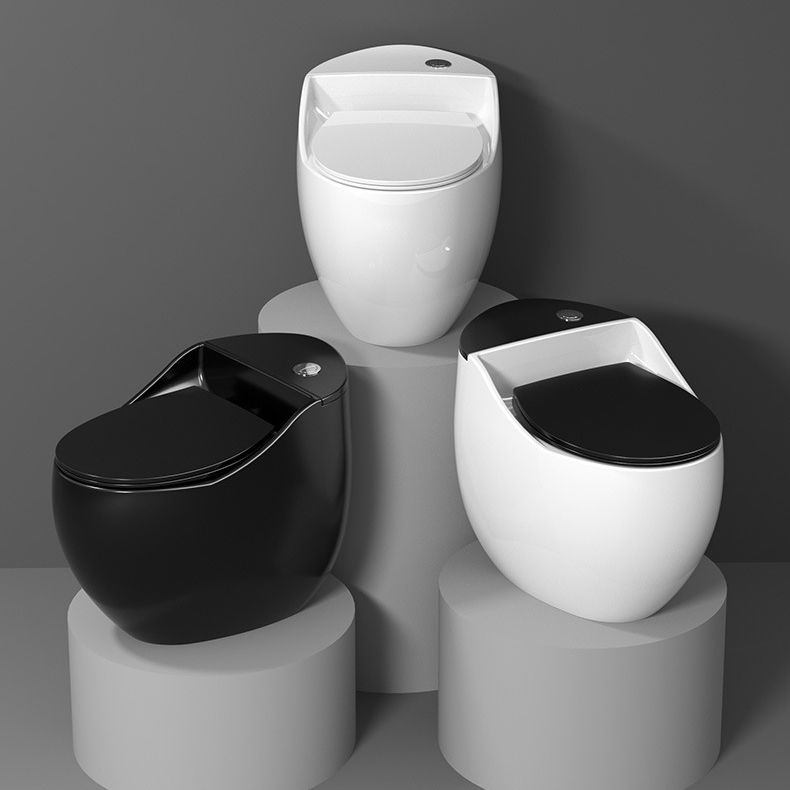 Modern Floor Mount Toilet Bowl One Piece Toilet with Seat for Bathroom