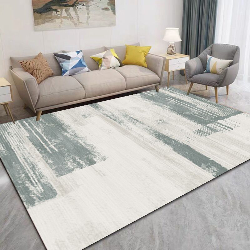 Apricot Abstract Print Rug Polyester Simple Rug Non-Slip Backing Rug for Living Room