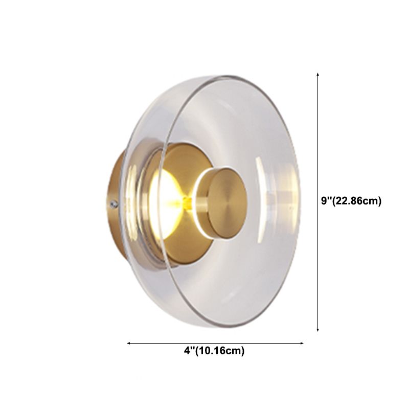 Glass Circular Wall Sconce Lights Modern Style 1 Light Wall Murd Mottes Lampes