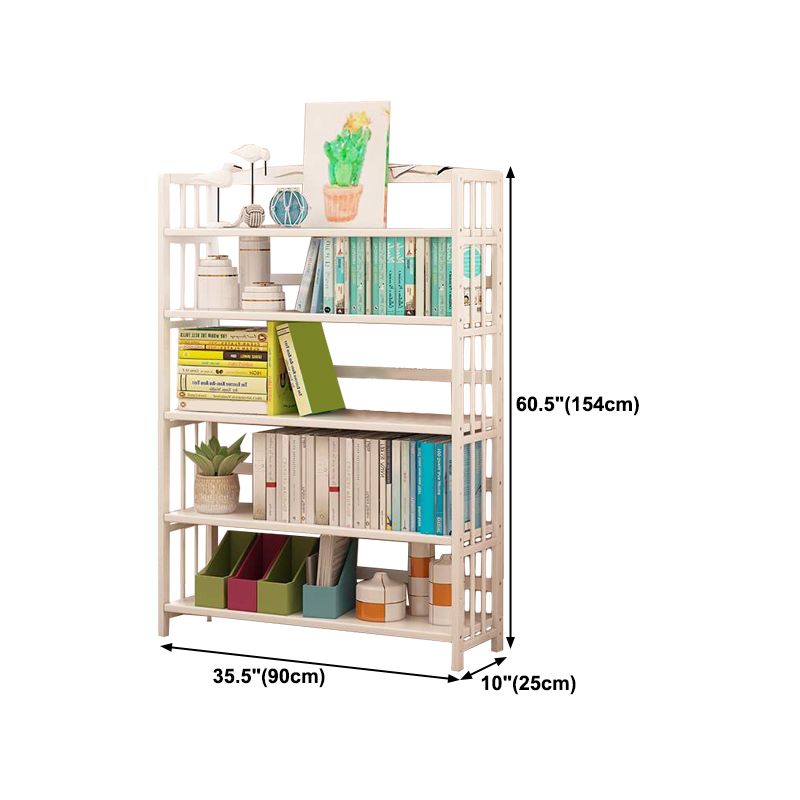 White Manufactured Etagere Bookshelf Modern Open Vertical Bookcase