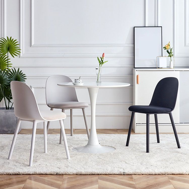 Hedendaagse stoel Dining Armloze zijstoelen met plastic benen voor keuken