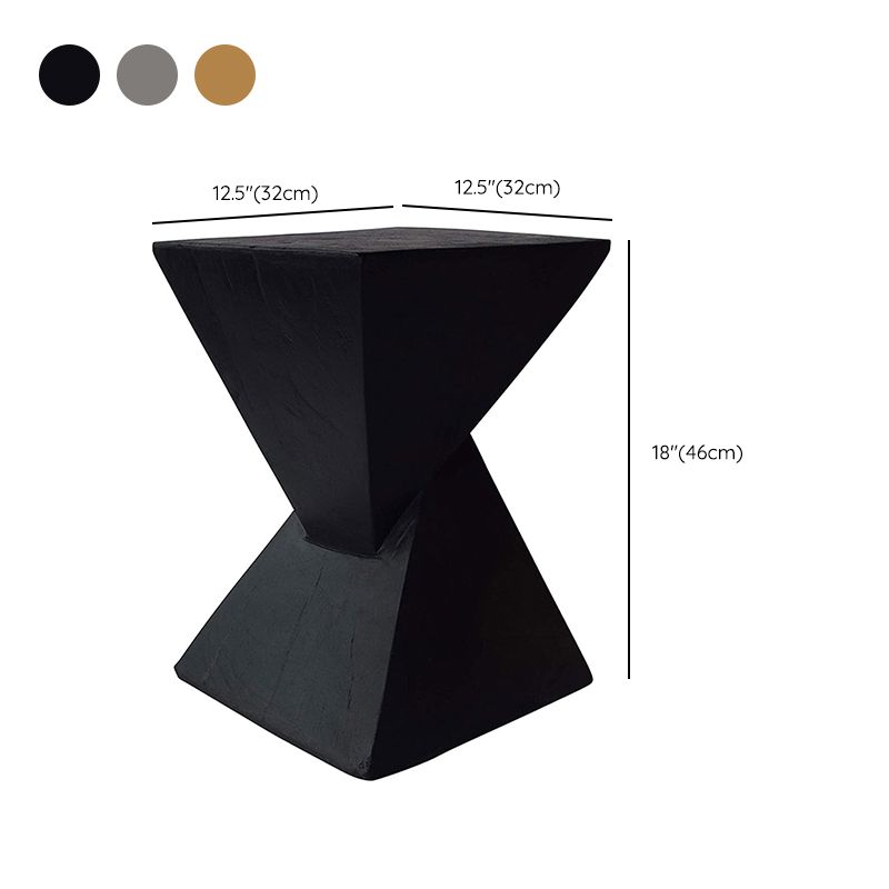 12" Wide Contemporary Corner Table Square Wood Distressed Side Table