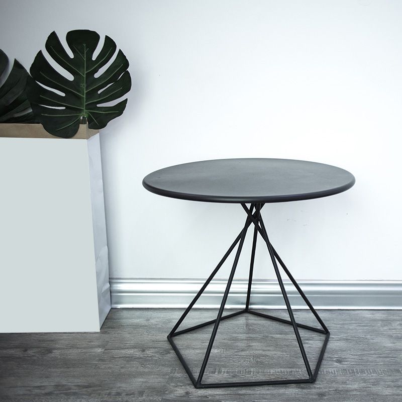 Mid-Century Modern Iron Coffee Table Cross Legs Cocktail Table for Home