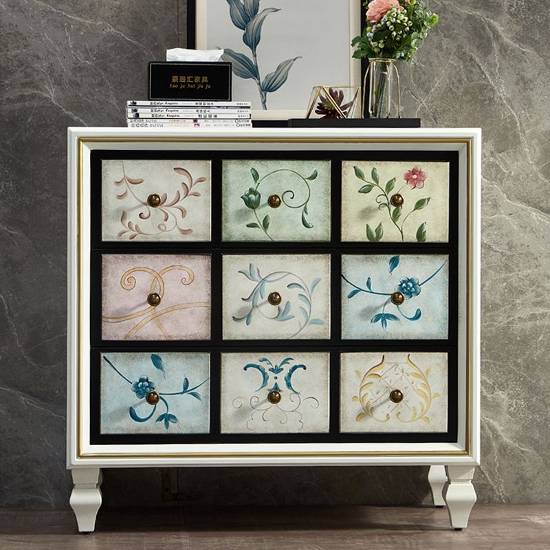 American Traditional Storage Chest Dresser Wooden Storage Chest with Drawers