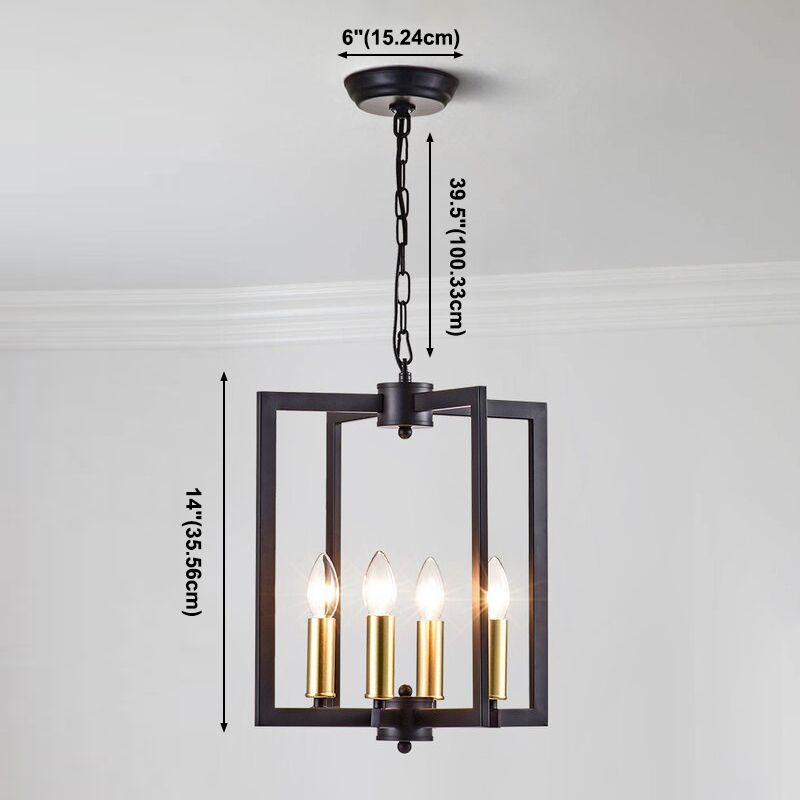 Luz de lámpara de araña de la jaula Iluminación colgante metálica industrial para restaurante