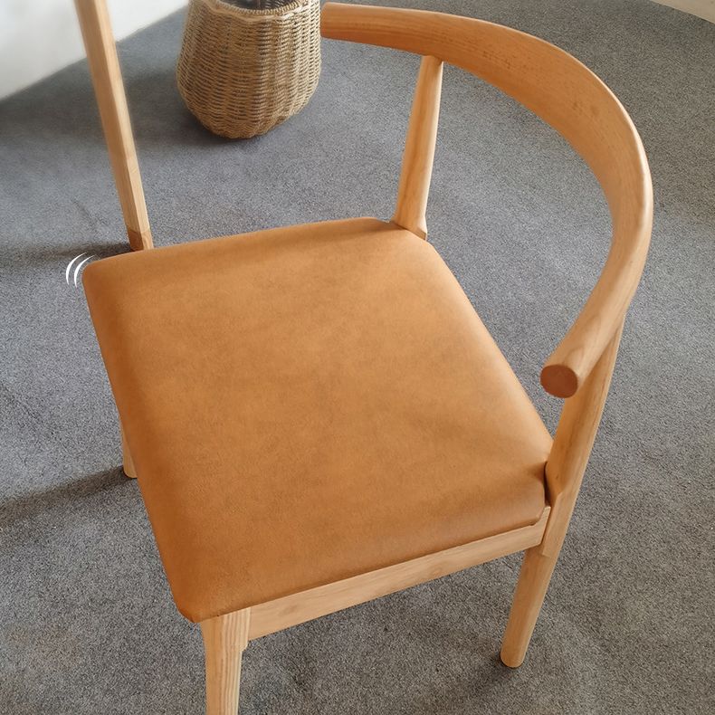 Scandinavian Dining Chair 17'' Wide Wood Dining Side Chair with Open Back for Home Use