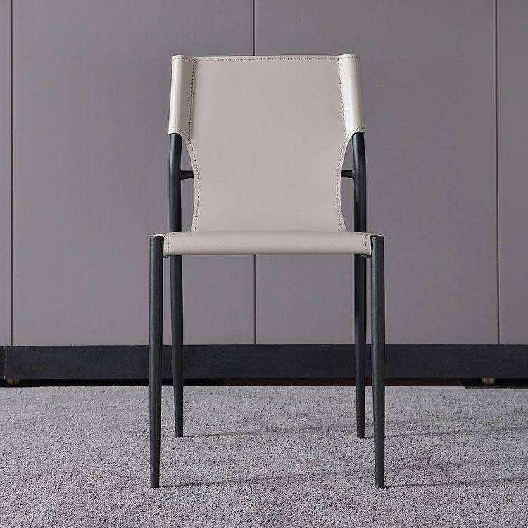 Sillas de comedor estilo moderno Silla auxiliar de cocina sin brazos con patas de metal