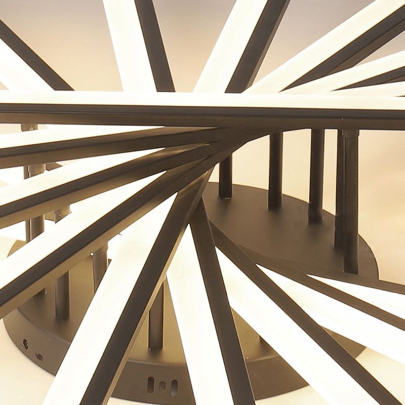 Line Shape LED Ceiling Lamp Modern Iron Flush Mount for Bedroom