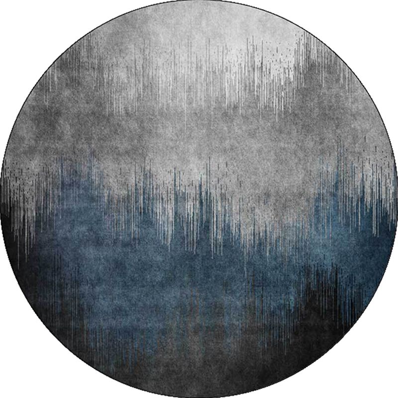 Blauer und grau moderner Teppich Polyester Ombre Muster Teppich waschbarer Rückschlag-Rücken Teppich für Wohnzimmer