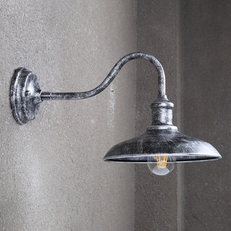 Industrial Retro Barn Wall Lamp Wrought Iron 1-Light Wall Light for Exterior Spaces