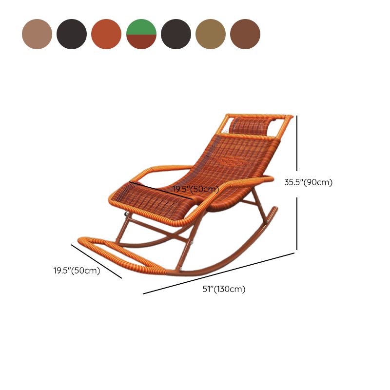 Contemporary Wicker Rocker Chair Woven Rope Rocking Chair for Living Room